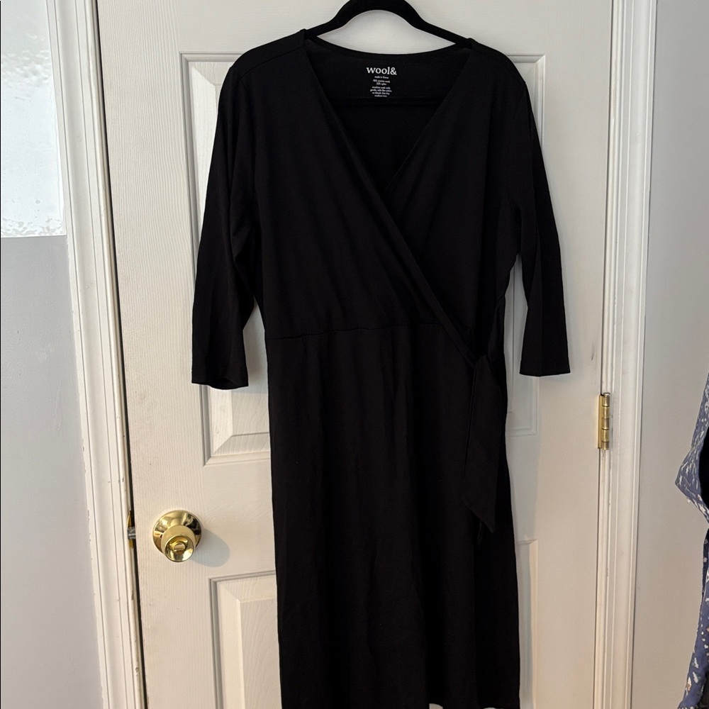 Wool& black wrap dress